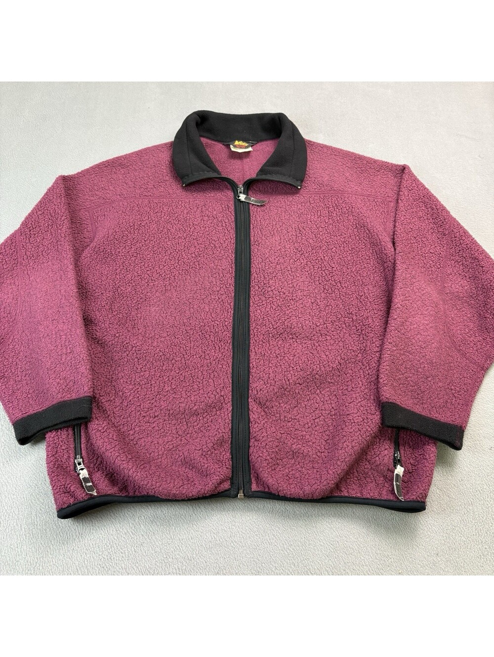 Vintage 90s REI Zip Up Fleece Size XL Burgundy